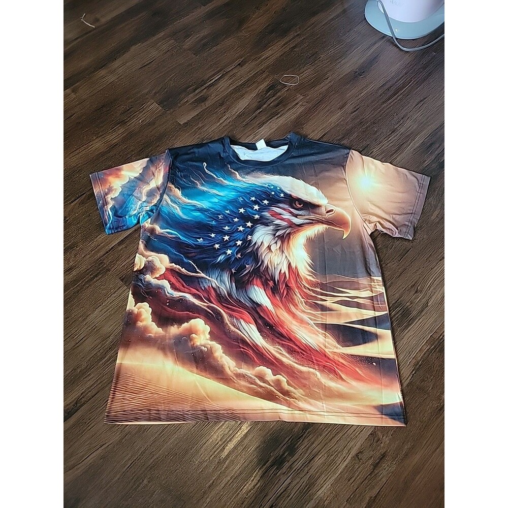 T Shirt American Eagle US Flag Fashion Novelty Men Patriotic Short Sleeve Casual